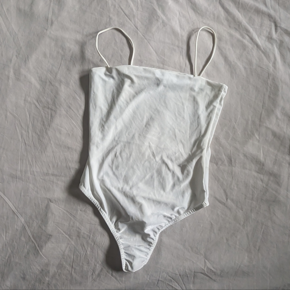 Misguided White Spaghetti Strap Bodysuit